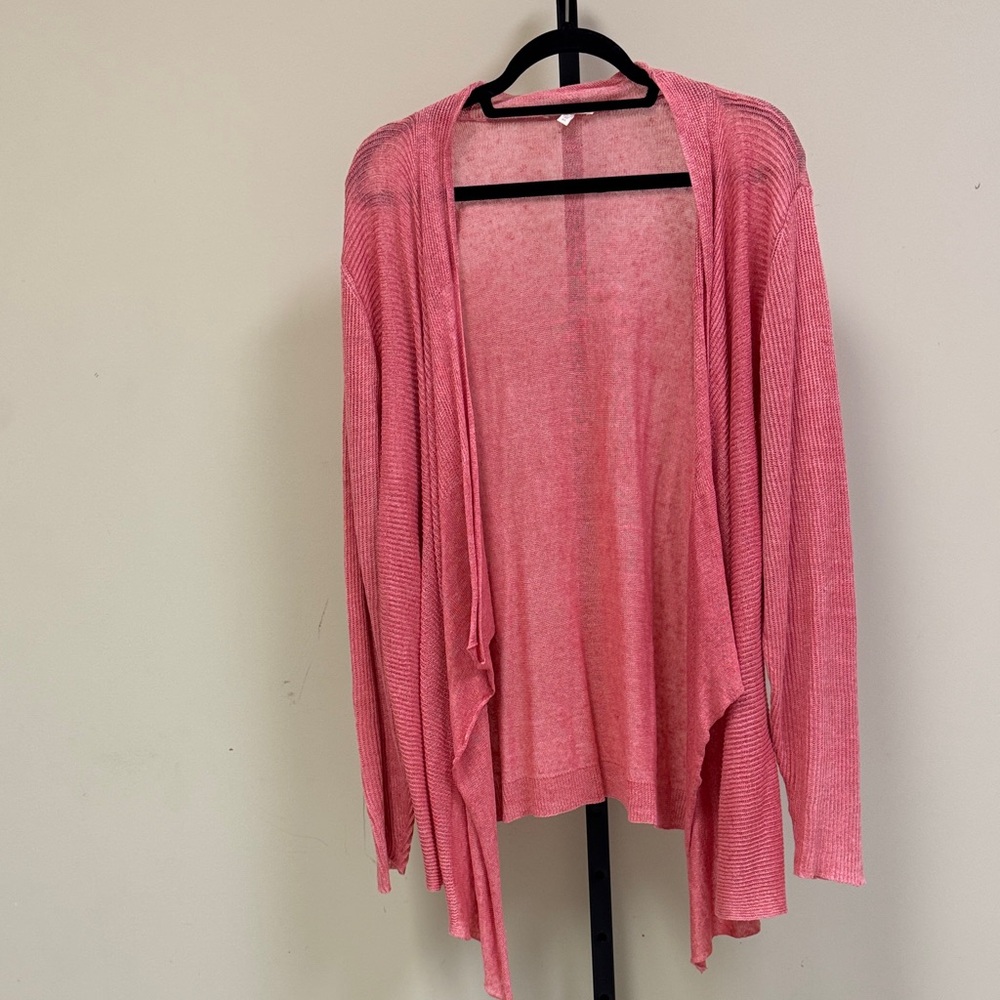 Eileen Fisher Coral Open-Front Cardigan